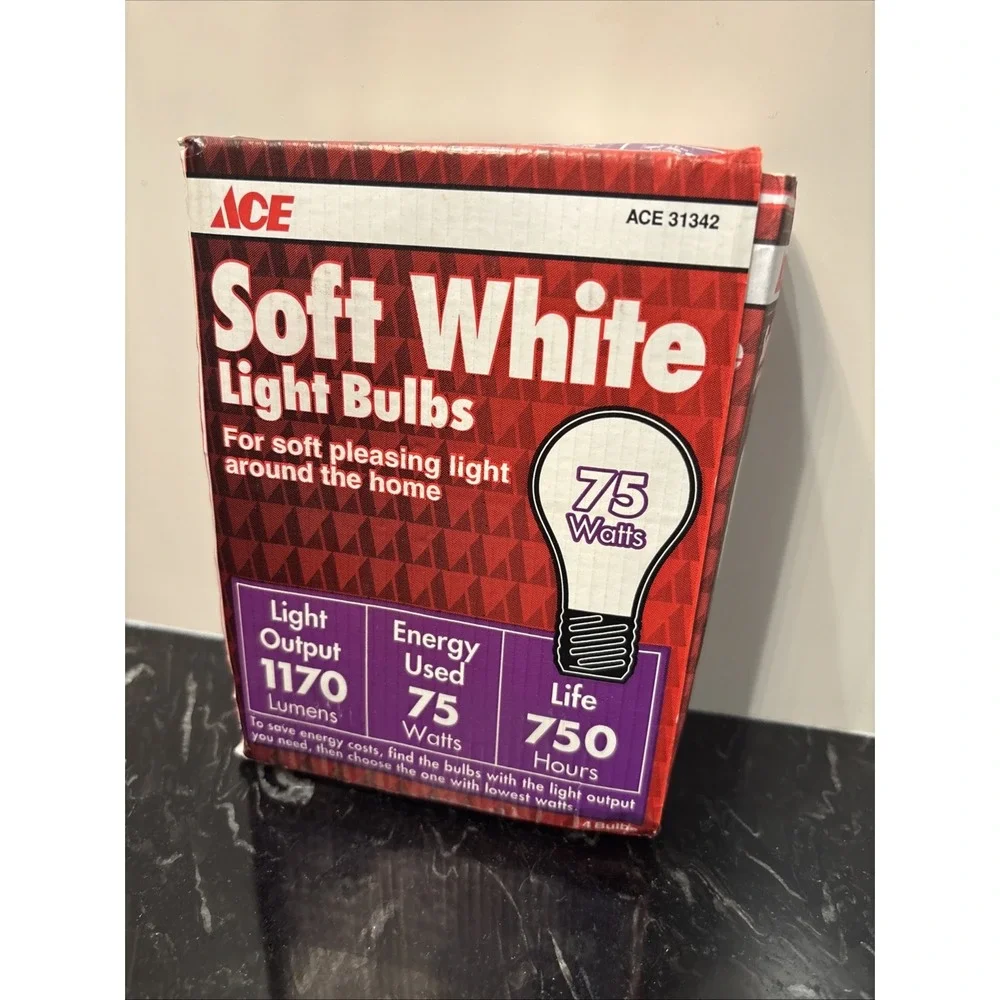 75 Watt Soft White Light Bulbs Ace Hardware Soft Pleasant Light 1pack- 4 Bulbs